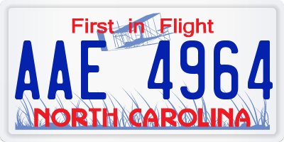 NC license plate AAE4964