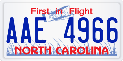 NC license plate AAE4966