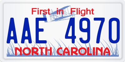 NC license plate AAE4970