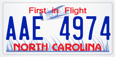 NC license plate AAE4974