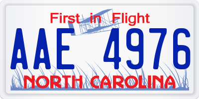 NC license plate AAE4976