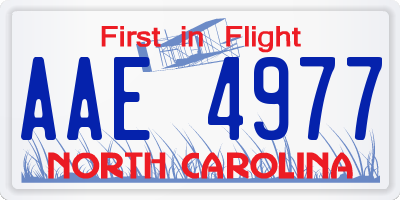 NC license plate AAE4977