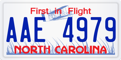 NC license plate AAE4979