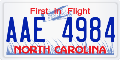 NC license plate AAE4984