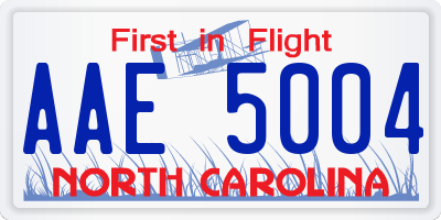 NC license plate AAE5004