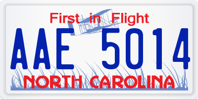 NC license plate AAE5014