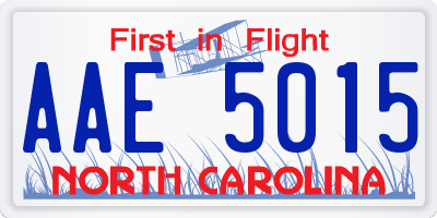 NC license plate AAE5015