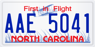 NC license plate AAE5041