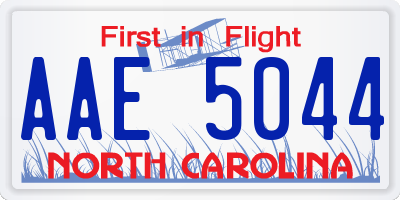 NC license plate AAE5044