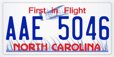 NC license plate AAE5046