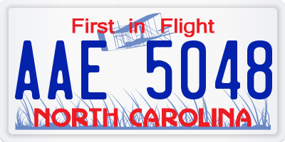 NC license plate AAE5048