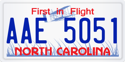 NC license plate AAE5051