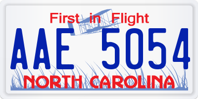 NC license plate AAE5054