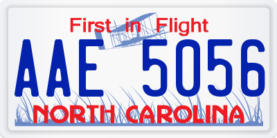 NC license plate AAE5056