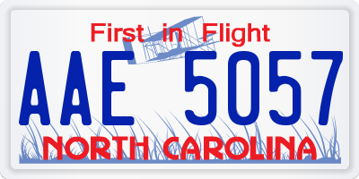 NC license plate AAE5057