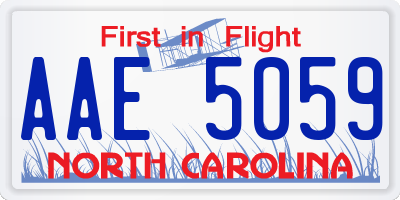 NC license plate AAE5059