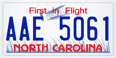 NC license plate AAE5061