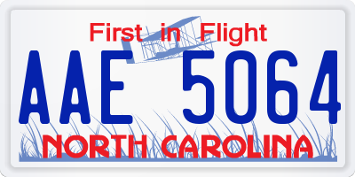 NC license plate AAE5064