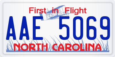 NC license plate AAE5069