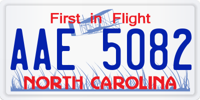 NC license plate AAE5082