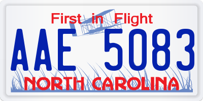 NC license plate AAE5083