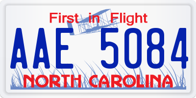 NC license plate AAE5084