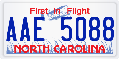 NC license plate AAE5088