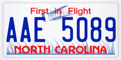 NC license plate AAE5089