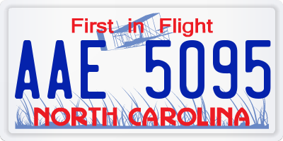 NC license plate AAE5095