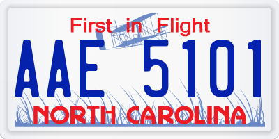 NC license plate AAE5101