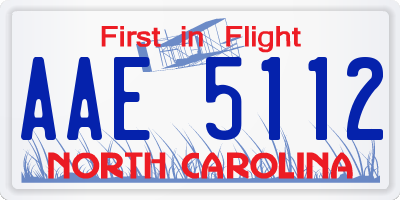 NC license plate AAE5112