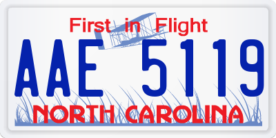 NC license plate AAE5119