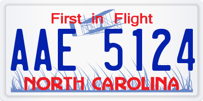 NC license plate AAE5124