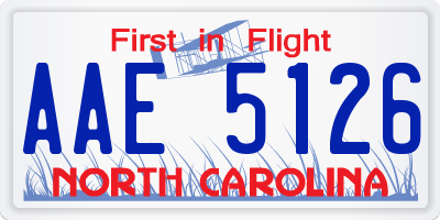 NC license plate AAE5126