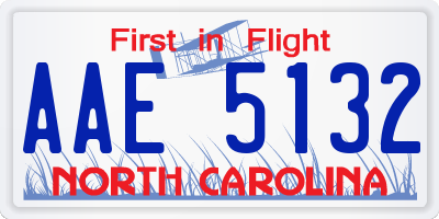 NC license plate AAE5132