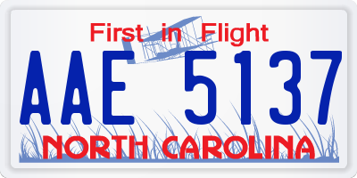 NC license plate AAE5137