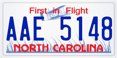 NC license plate AAE5148