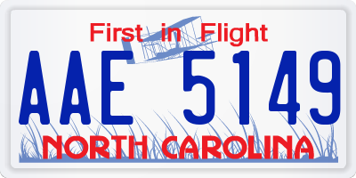 NC license plate AAE5149