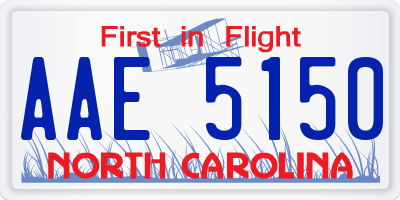 NC license plate AAE5150