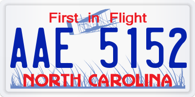 NC license plate AAE5152