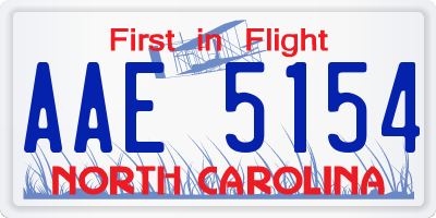 NC license plate AAE5154