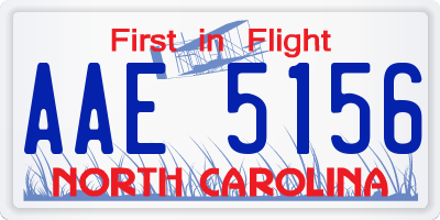 NC license plate AAE5156