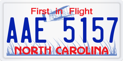 NC license plate AAE5157