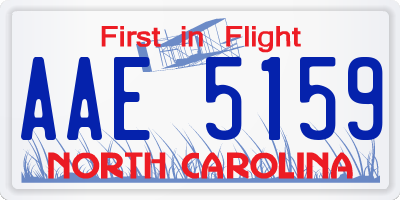 NC license plate AAE5159