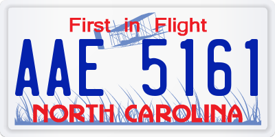 NC license plate AAE5161