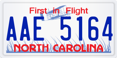 NC license plate AAE5164