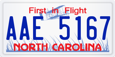 NC license plate AAE5167