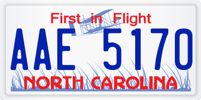 NC license plate AAE5170