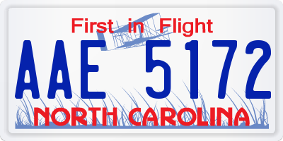 NC license plate AAE5172