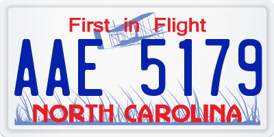 NC license plate AAE5179